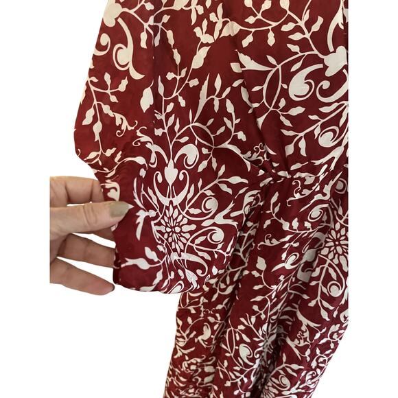 The Kooples Paris Womens 2 SILK Long Dress V Neck Flutter Sleeve Old Money Boho - Picture 3 of 10